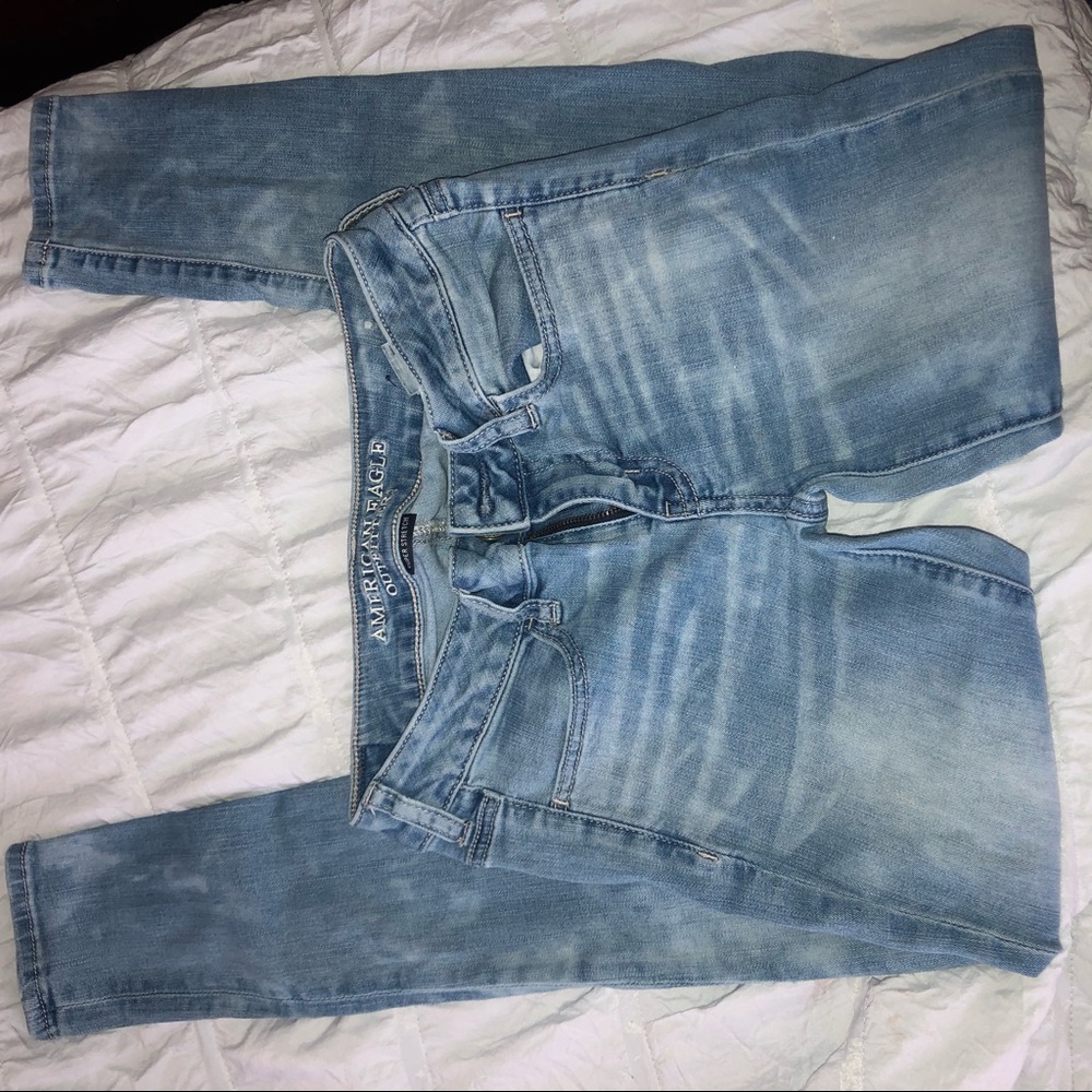 super stretch blue jeans